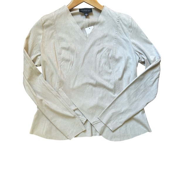 Women’s Cream Color Open Faux Suede Open Jacket Size S - Picture 4 of 7